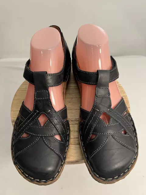 Josef Seibel Women Rosalie 29 NavyLeather Mary Jane  Sandals shoes  Sz 40/9