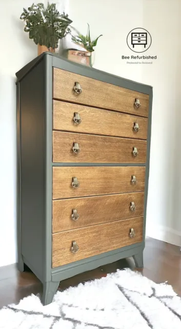 Green Vintage Harris Lebus Chest Of Drawers (drawers can be painted)