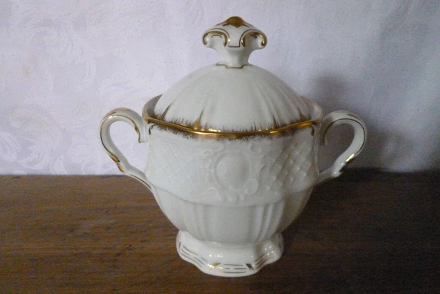 Très joli sucrier, pot à sucre porcelaine ancienne fine Limoges P Pastaud