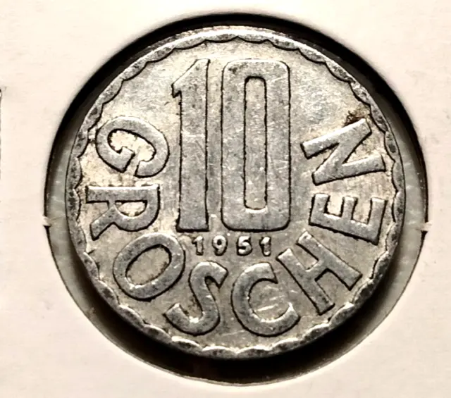 1951  AUSTRIA  10 Groschen  Coin -  KM# 2878 - Combined Shipping (#INV4927S)