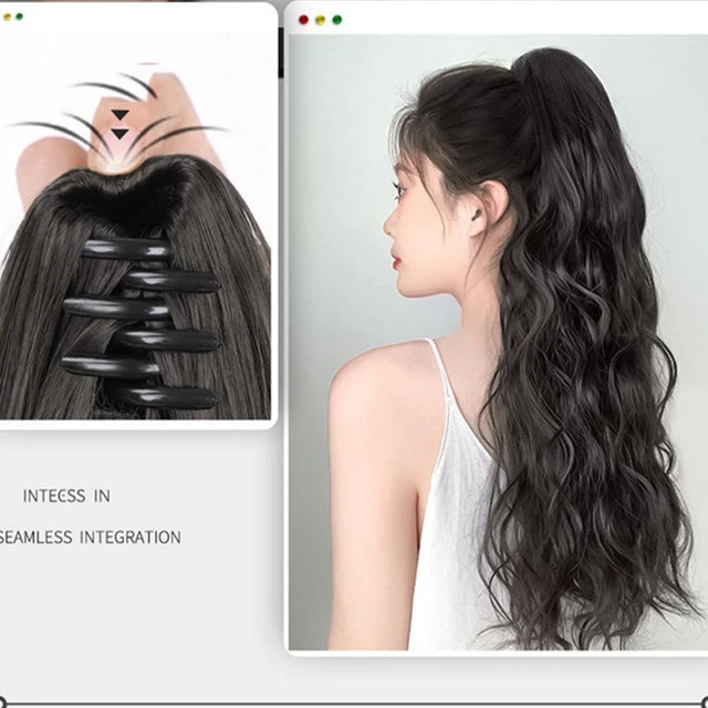 Long Thick Curly Wrap Around Clip In Ponytail Hair Extension Pony Fake Hai| C2R0