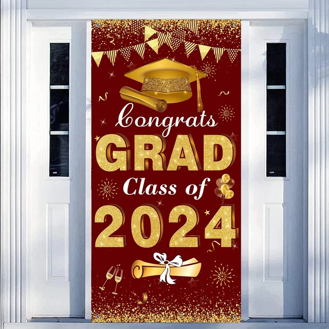 2024 GRADUATION DECORATIONS Congrats Grad Class of 2024 Door Cover