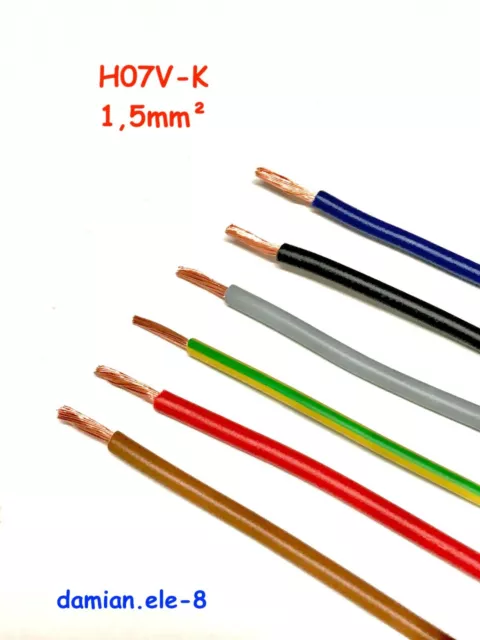H07V-K 1,5mm² PVC Kabel Litze Schaltlitze Einzelader Verdrahtung flexibel