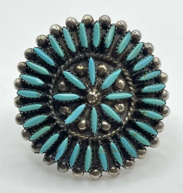 Vintage 925 Sterling Silver Navajo Ring w/ Turquoise Size: 6.25