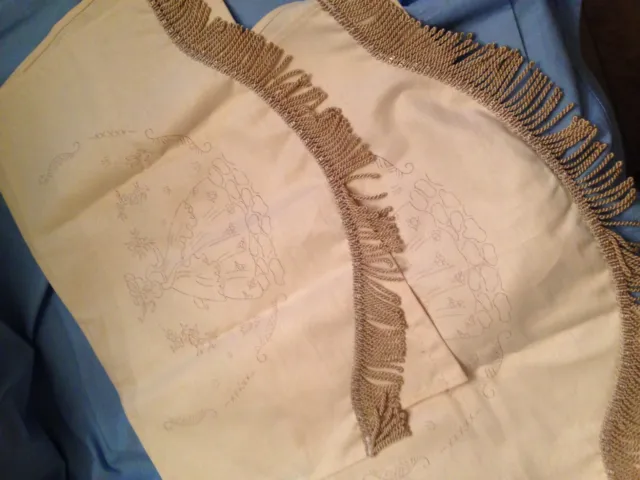 2x Original Vintage Crinoline Damenstuhl Rückenbezüge zum Sticken unbenutzt Neu