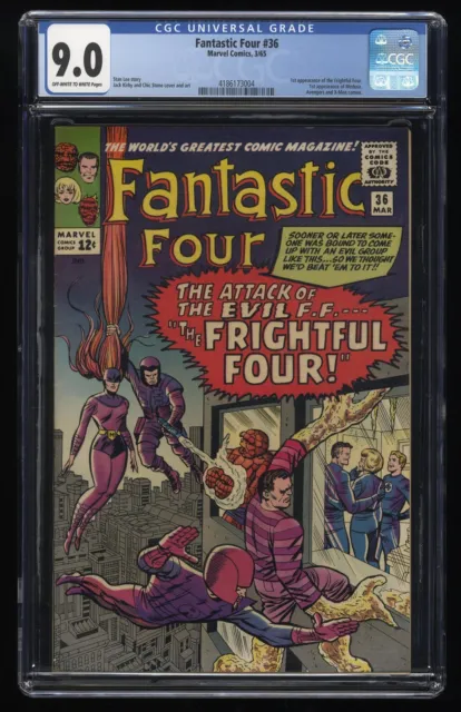 Fantastic Four #36 CGC VF/NM 9.0 1st Appearance Medusa and Frightful Four!