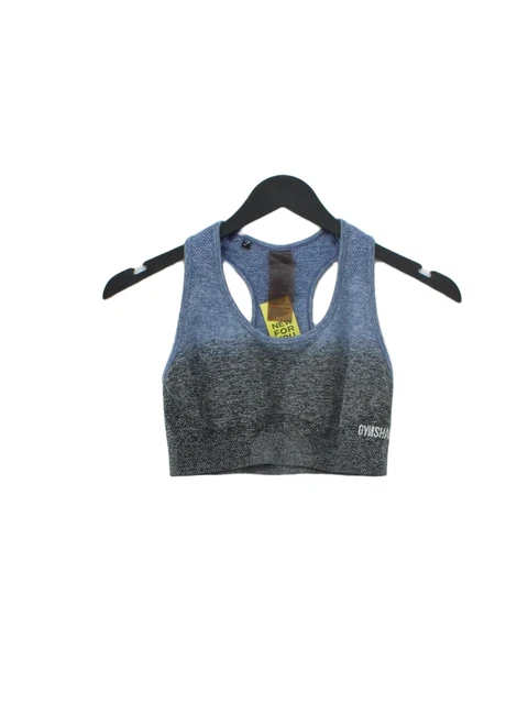 T-shirt donna Gymshark S blu poliestere con elastan senza maniche base