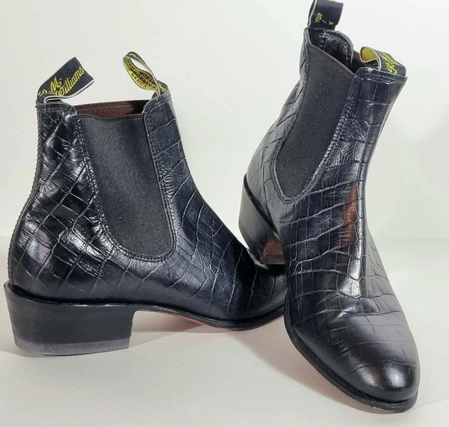 rm-williams-size-7h-black-croc-embossed-leather-chelsea-boots-australia