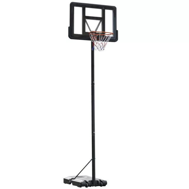 HOMCOM Canestro Basket Altezza Regolabile 160-305cm Base con Ruote