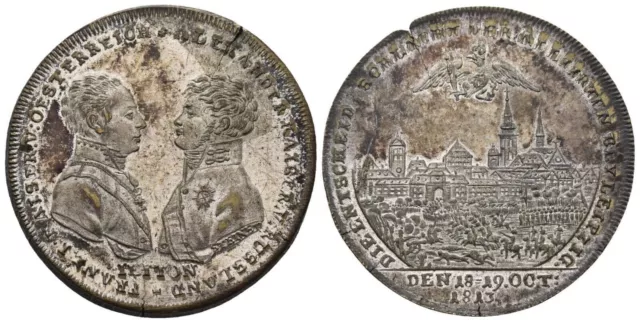 Medaille Russland Auf die Völkerschlacht bei Leipzig 1813 Diakov 368.2 VZ-STGL