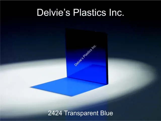 1/4" 2424 Transparent Blue Cell Cast Acrylic Sheet  12" x 24"