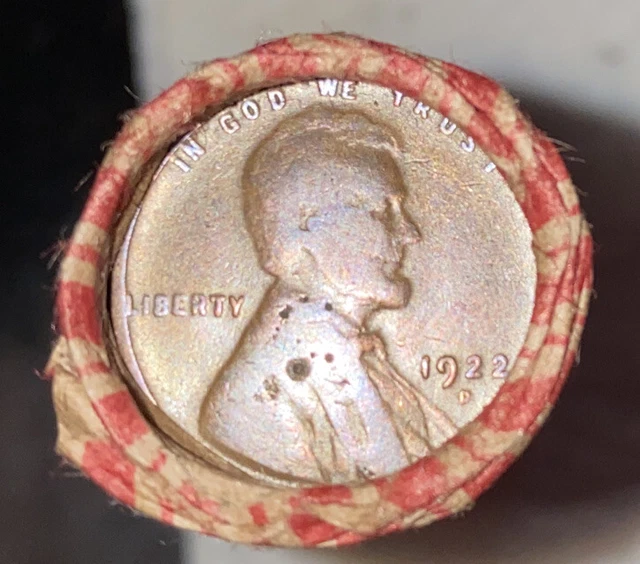 1 US Lincoln Wheat Cent Penny Roll 1922-D/Indian Head Tails IHC (50 Coins) Old 2