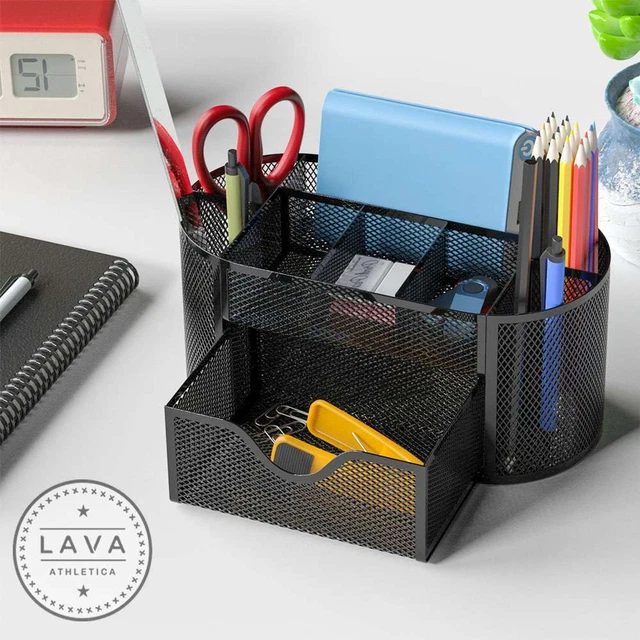 Desk Metal Organizer Mesh Storage Desktop Office Pencil Holder Container Tray
