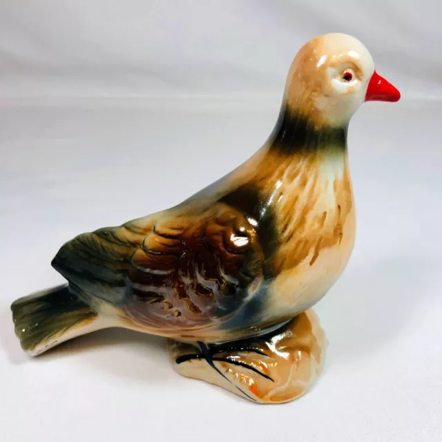 Vtg. 1950's Dove Bird ceramic figure Iridescent Lusterware glazed Made in Brazil