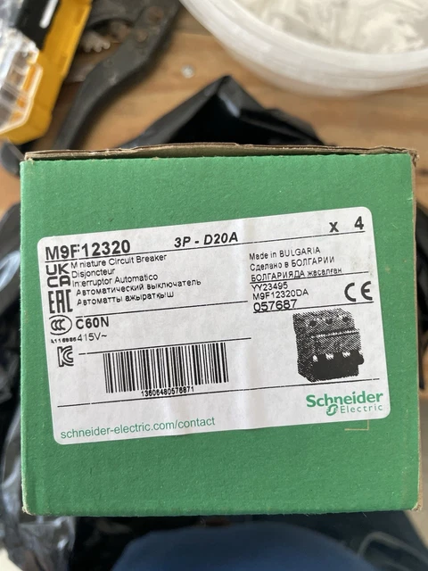 Schneider Electric M9F12320 Miniature Circuit Breaker Multi9 C60N, 3-Pole, 20A Schneider Electric M9F12320 Miniature Circuit Breaker Multi9 C60N, 3-Pole, 20A