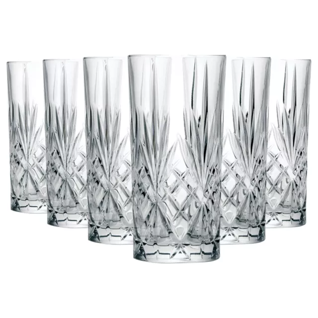 6x RCR Crystal 360ml Melodia Highball Glasses Glass Drinking Tumblers Set