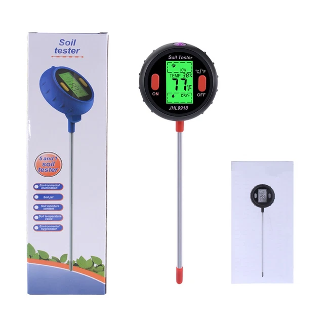 Testeur De Sol 5 En 1 Numérique - PH, Humidité, Fertilité, Température Et Lumière - Écran LCD - Pour Jardin, Balcon, Ferme - 8