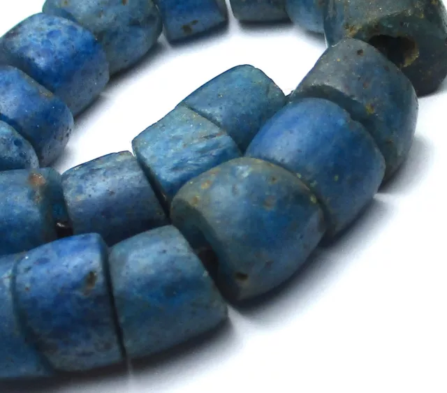 22 Rare Amazing Old Well Worn Aqua Venetian African Trade Antique Beads