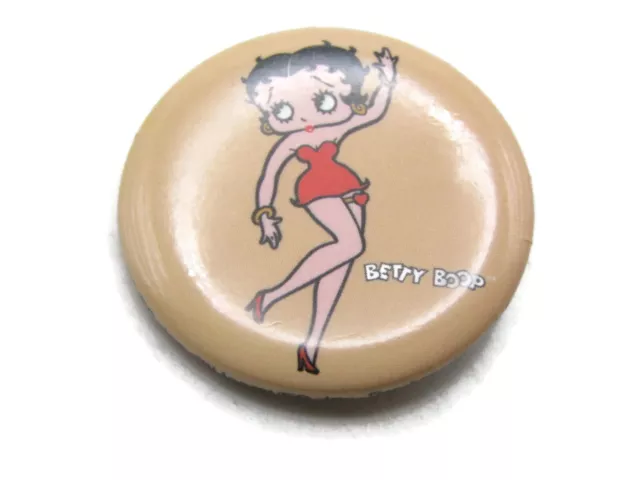 Betty Boop Button Red Dress Cream Background