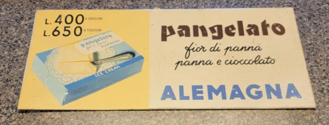 Vintage PANGELATO ALEMAGNA Metal ADVERTISING Ice Cream SIGN