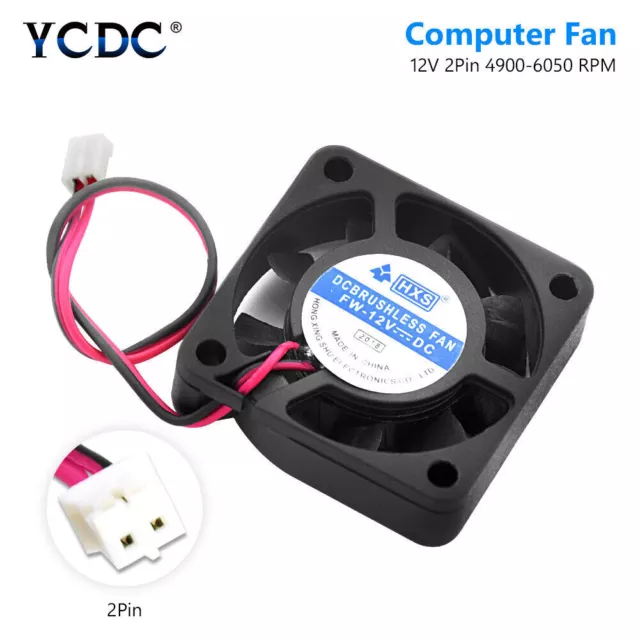 12V PC Fan Computer Case 40mm Cooling CPU Heatsink 2 Pin Graphics Card For VGA