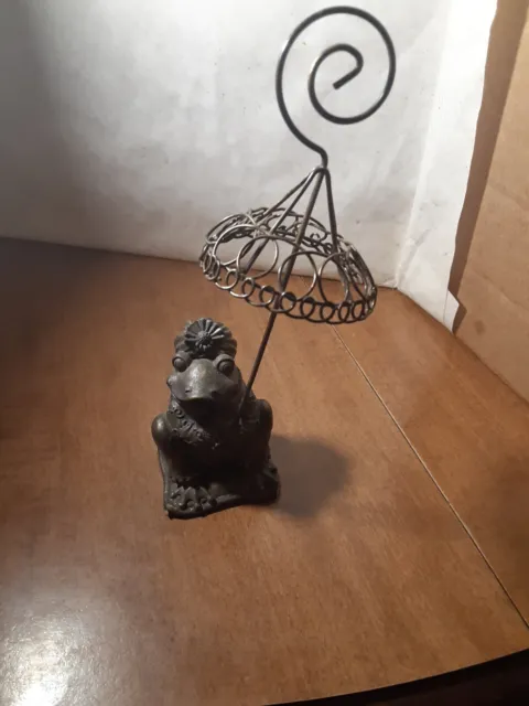 Vintage  Frog Figure With Umbrella