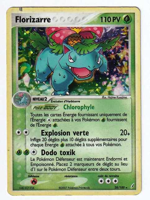 CARTE POKEMON FLORIZARRE 28/100 RARE HOLO. EX Gardiens de Cristal. FRANCE