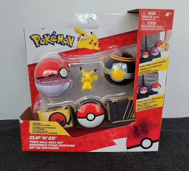 Pokémon Clip 'N' Go Poke Ball Belt Set Quick Ball, Premier Ball and Pikachu...B