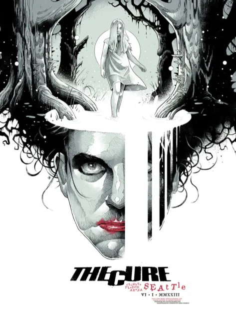THE CURE Official Screenprint Poster *FIRST EDITION* Seattle, WA 6/1/2023 Preece