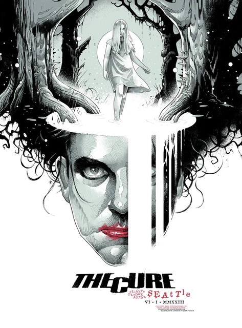 THE CURE Official Screenprint Poster *FIRST EDITION* Seattle, WA 6/1/2023 Preece THE CURE Official Screenprint Poster *FIRST EDITION* Seattle, WA 6/1/2023 Preece
