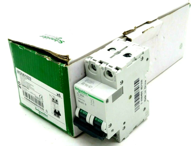 New Box Of 6 Schneider Electric Mgn61533 Circuit Breaker C60H-Dc 25A