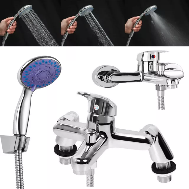 Bathroom Taps Set Modern Basin Sink Mixer Bath Filler Taps Shower Mixer Chrome