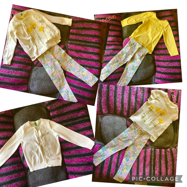 Abito da bambina 3-4 Designer Giallo Benetton Next 4 Oggetti Indossato una volta!