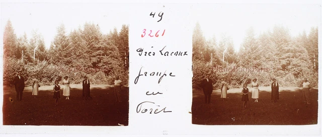 FRANCE Lacoux Family c1930 Photo Stereo Glass Plate Vintage V33L5n 2