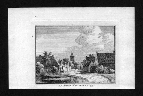 1750 - Meliskerke Veere Zeeland Holland Copperplate Engraving Map 56686