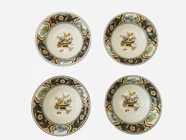 1989 Minton Oriental Blossom 6.5” Soup Bowl Set Of 4 Royal Doulton EUC