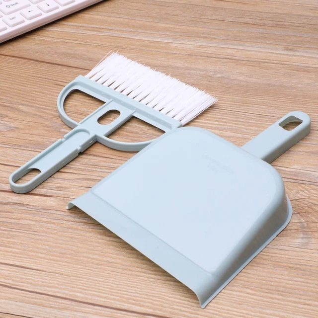 (Green) Small Broom And Dustpan Set Multifunctional Plastic Mini Hand