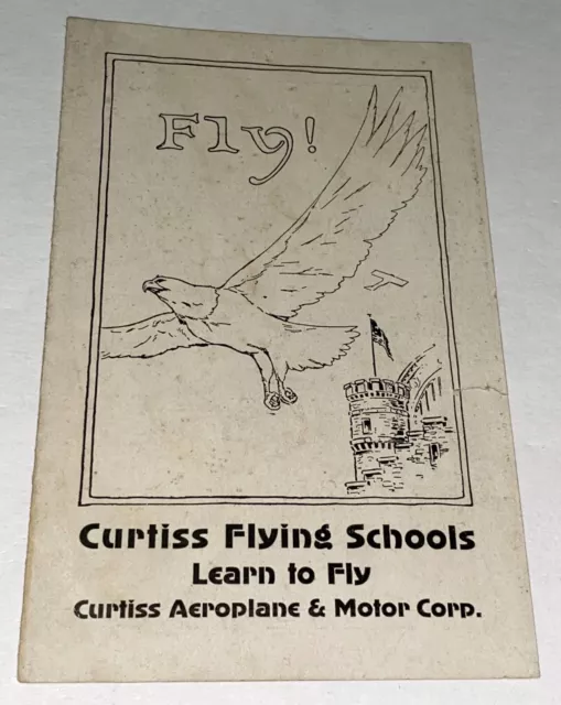 Rare Antique American Curtiss Flying Airplane School Advertising Pamphlet 1920's 2