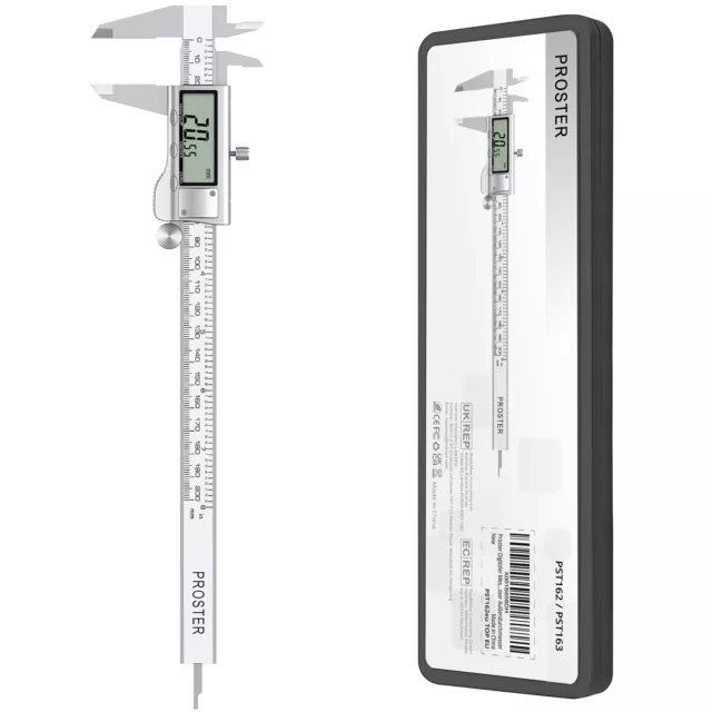 𝓟𝓻𝓸𝓼𝓽𝓮𝓻 Digital Vernier Caliper 8"/200mm Stainless Micrometer Gauge Ruler