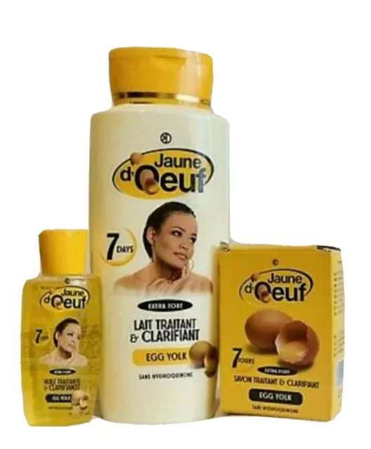 Gamme De Beauté Super Eclaircissant Jaune D'œuf Lait + Huile + Savon