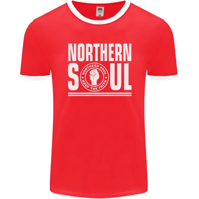 T-shirt Ringer da uomo Northern Soul Keep the Faith fotol 3