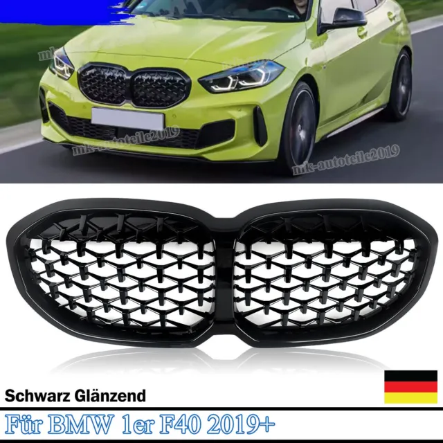 Diamant Optik Kühlergrill Schwarz Glanz Performance passt für BMW 1er F40 2019+