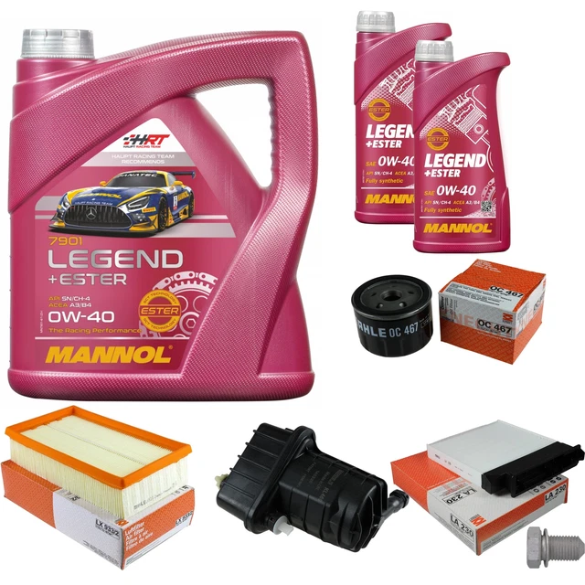 MAHLE Inspektionspaket 6 L MANNOL Legend+Ester 0W-40 für Renault Modus/Grand