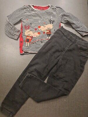 girls 4-5 years Christmas outfit top slim jeans jeggings outfit clothes next day