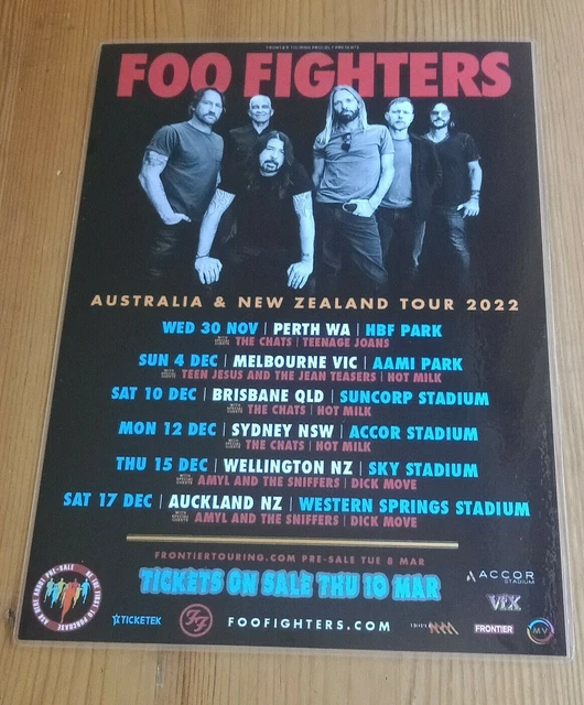 FOO FIGHTERS 2022 Laminated Australian Tour Poster - NOV/DEC 2022 - NEW