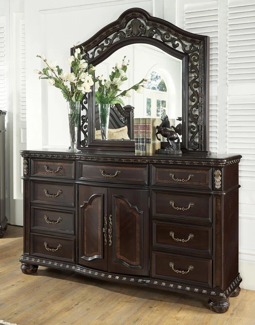 Steve Silver Monte Carlo Dresser and Mirror in Rich Cocoa Finish RE163SS-DRMR