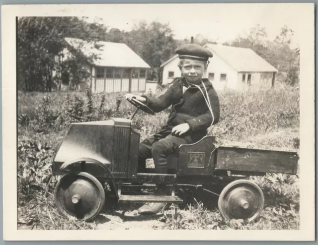 1920'S Steelcraft Mack Truck Pedal Car Toy Photo Child Driver