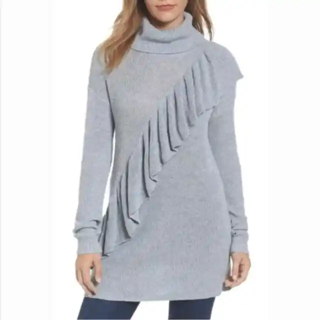Halogen - Front Ruffle Turtleneck Sweater