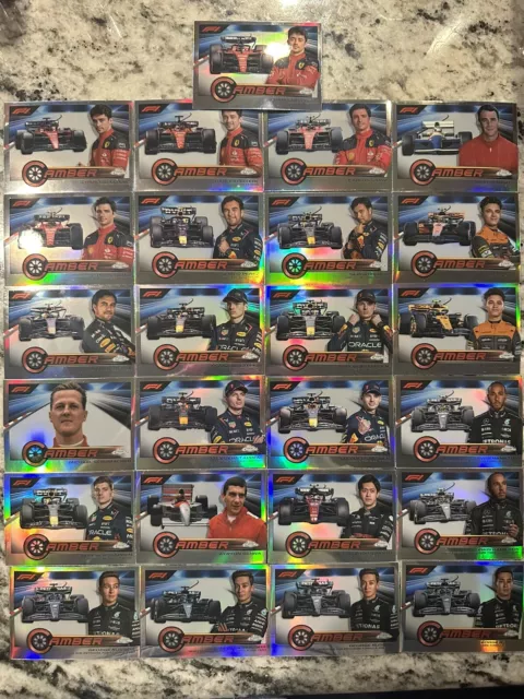 2023 Topps Chrome F1 Complete Camber Insert Set of 25 Cards Max Lewis Schumacher