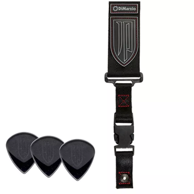 DiMarzio John Petrucci Nylon ClipLock Quick Release Guitar Strap Black/Red